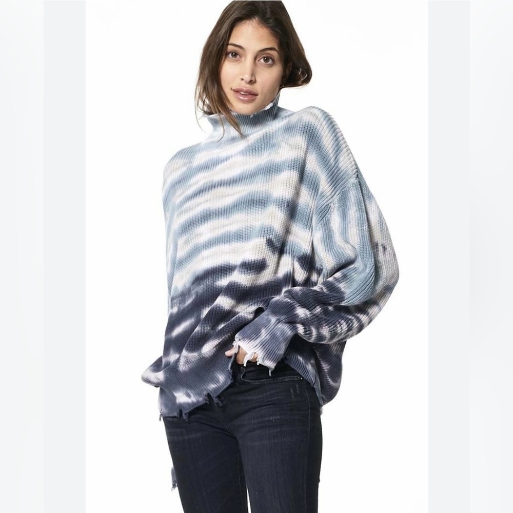 Chunky Distressed Tie Dye Sweater
